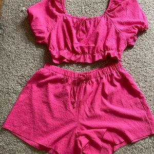 Hot Pink Two Piece Set